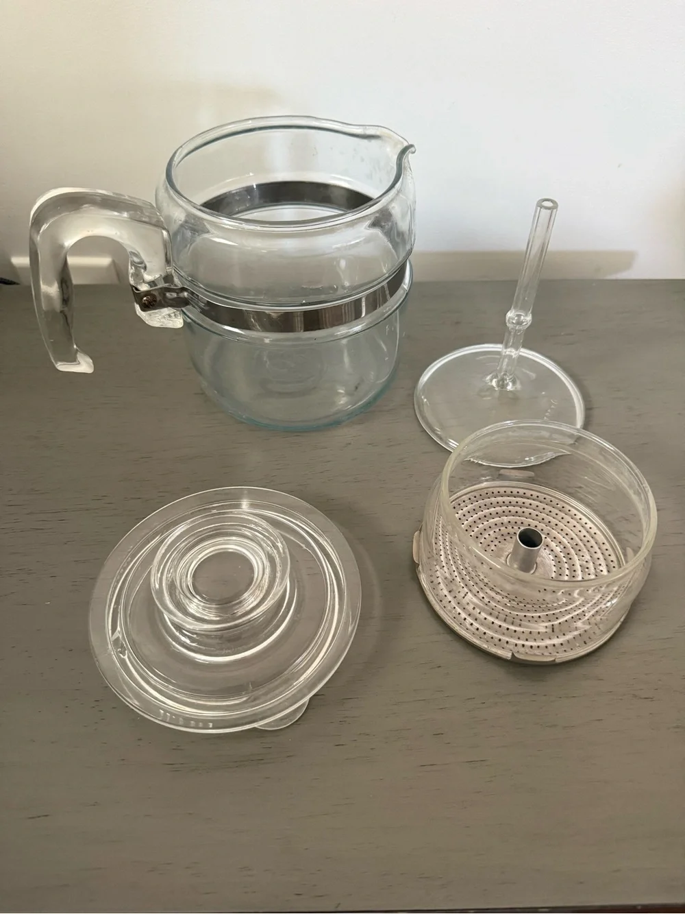 Vintage Pyrex Flameware 4 Cup Glass Coffee Percolator 7754-B